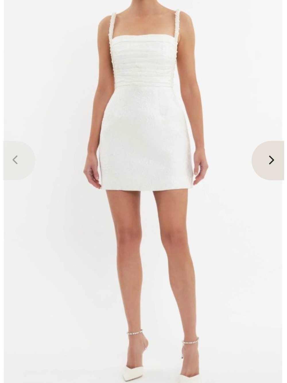 Rebecca Vallance White Strap Sheath Dress